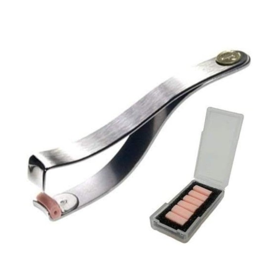 Partial Eyelash Curler for Corner Lash - Mini Japanese Eyelash Curler for Inner & Outer Lashes - Includes 6 Extra Rubber Pads