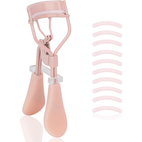 Eyelash Curler with Pads, Lash Curler with 10 Extra Silicone Replacement Pads, Comfortable Grip for Effortless Curling – Eyelashes for The Perfect Eye Contour