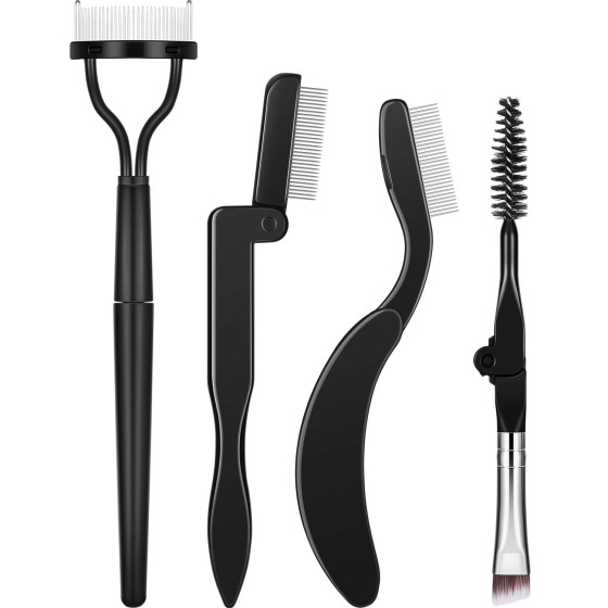 4 Pieces Folding Eyebrow Comb Eyelash Comb Lash Separator Tool Eyelash Grooming Brush for Making Up Supplies Tools