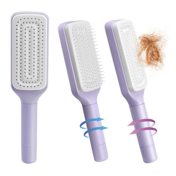 Hair Brushes for Women,Hair Detangling Brush,One-click Clean Hair Brush with Retractable Bristles，Anti-static brush for Effortless Hair Removal and Cleaning