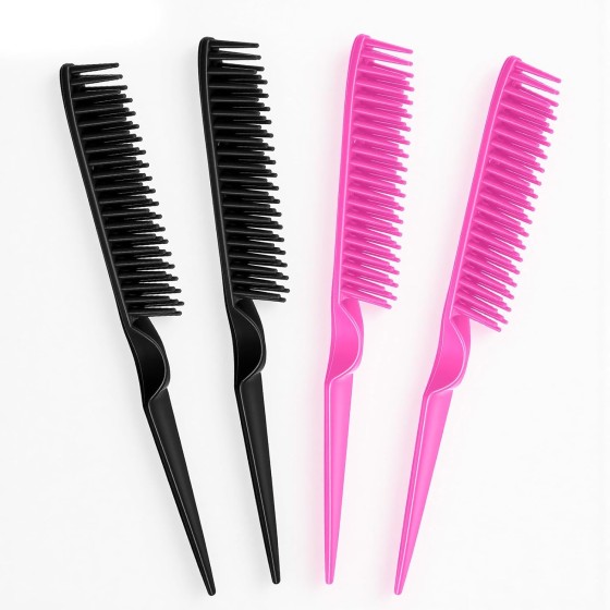 4Pcs Unbraider, 3 Row Hair Comb, Curl Defining Brush Unbraider to Take Braids Out, Curly Hair Styling Brush Defining And Separating Curls for Women Men