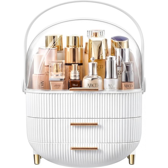 Makeup Organizer Skincare Organizers - Cosmetic Display Cases with Transparent Cover, SkinCare Organizers for Bathroom Countertop, Bedroom Vanity Desk, Lipstick Organizer